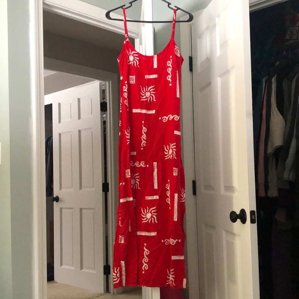 Island Girl Beach Print Maxi Dress